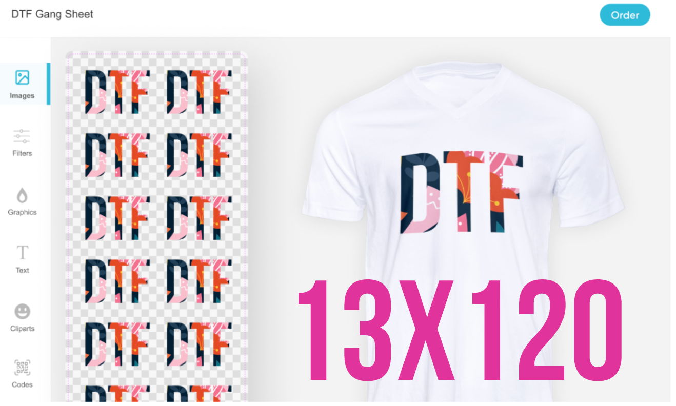 Gang Sheet Builder 13x120